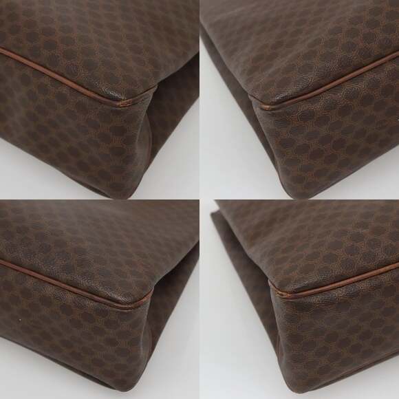 CELINE Macadam Canvas Tote Bag Pvc Leather Brown Gold - Picture 10 of 13